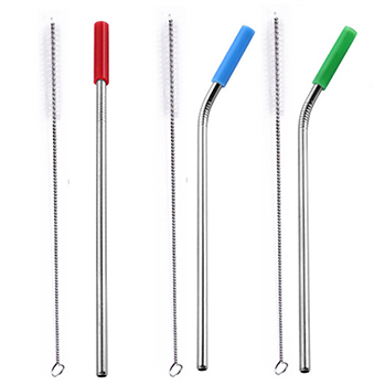 Stainless Steel Straws w/ Tips & Brush Kits